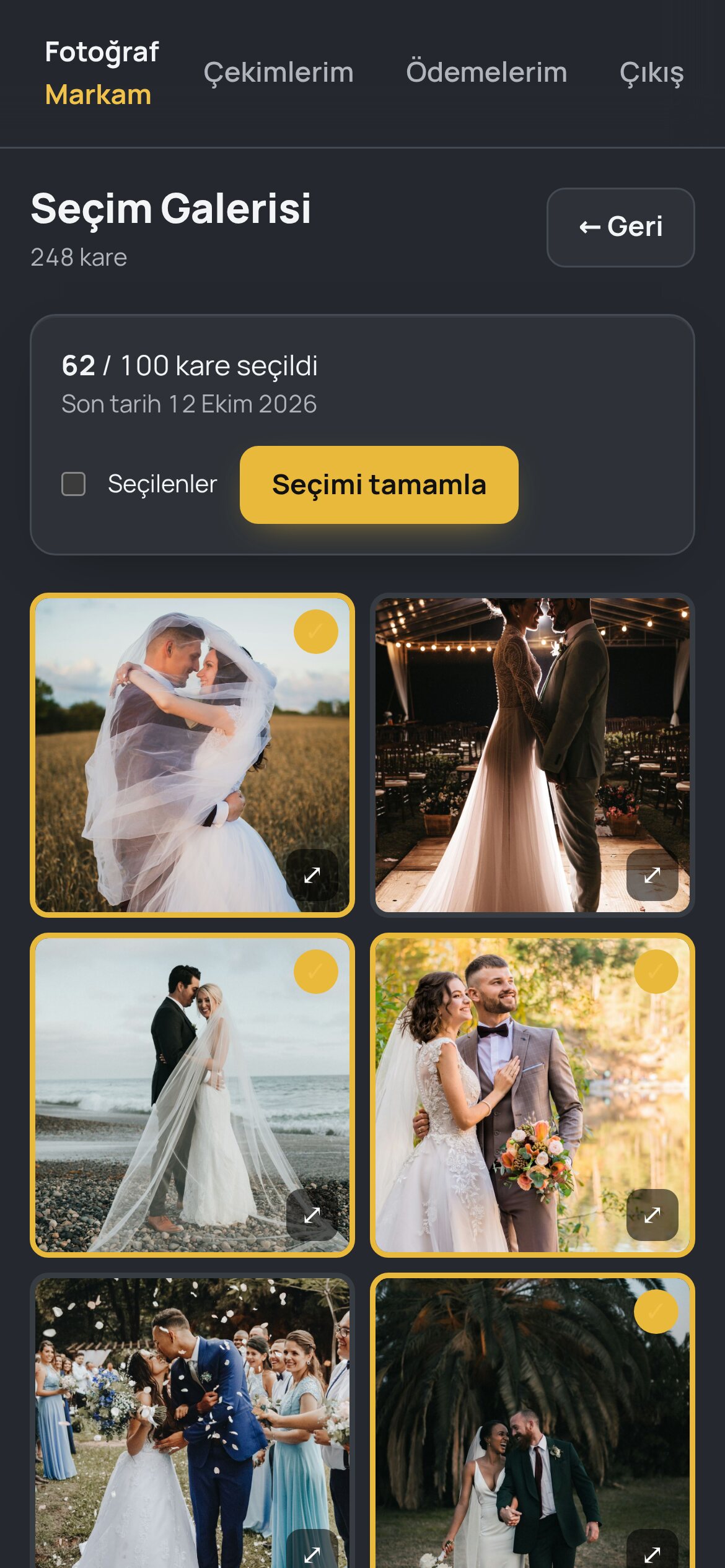 Çift portalı: fotoğraf seçimi
